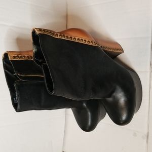 Steve Madden Black/Brown Platform Boots